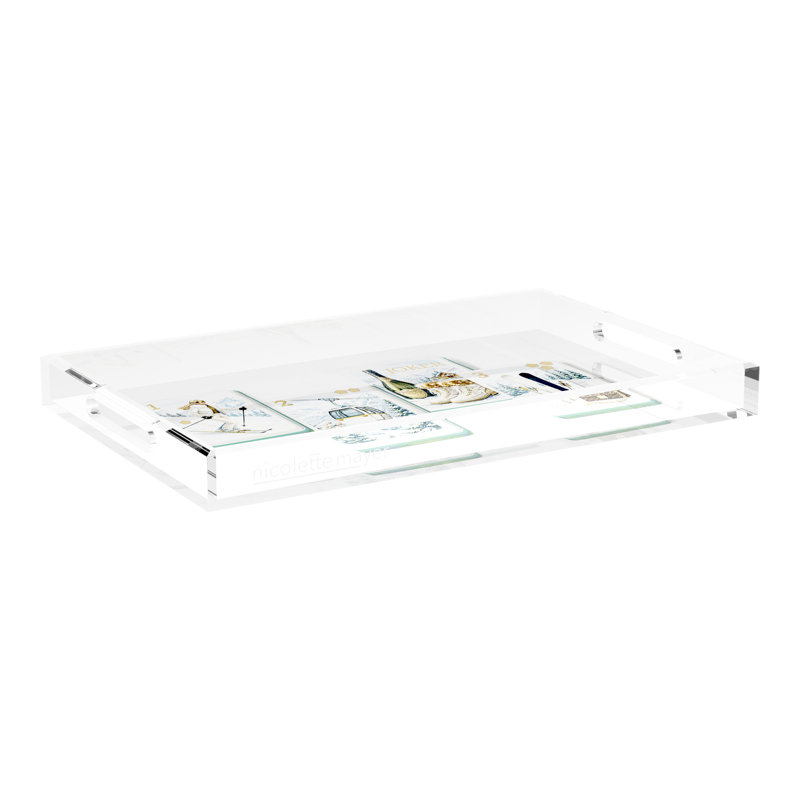 Mahjong Acrylic Decorative Tray, 17"W x 10.5"D x 2"H