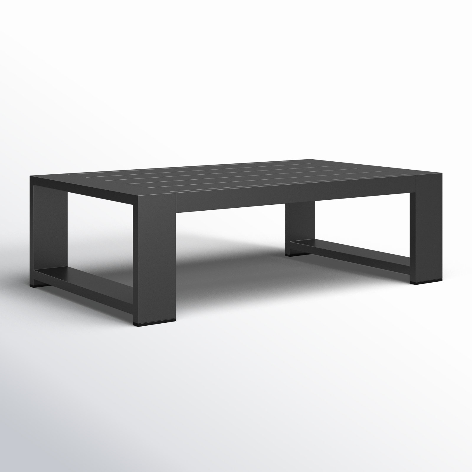 Hoyt 47.25” Outdoor Aluminum Coffee Table, Slate Black