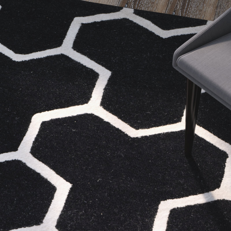 Tapis géométrique en laine touffeté à la main Sanyla Cambridge, 8 pi x 10 pi