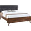 Lit pour très grand lit en noyer foncé avec coins arrondis, retraite aérée et rangement en noyer très grand, avec chambre à coucher avec pieds fuselés-1819038886
