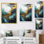 Or et vert cascade de marbre blanc I - peinture abstraite, art mural-1594085332-1392076528