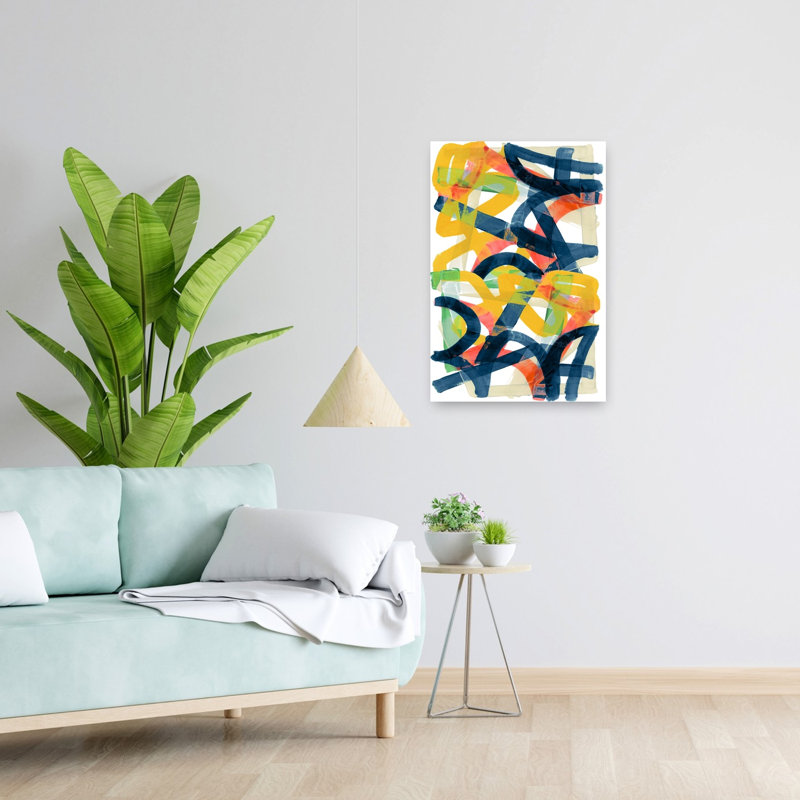 Art contemporain, art géométrique abstrait et audacieux, H 24 po x l 16 po