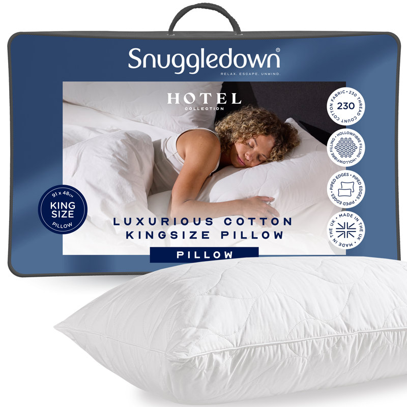 Hotel Luxury Cotton Quilted Kingsize Firm Pillow