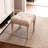 Small Beige Padded Bench, 15.82" X 15.82", Suitable For Bedroom, Piano Bench With Resilient Memory Foam Square Upholstered Dimensions, Great Outdoor Garden, Soft Padding