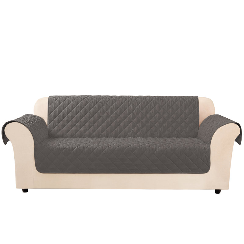 Gray Quilted Non-Slip Water Resistant Sofa Cover
