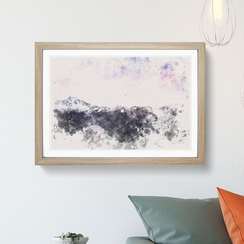Sunrise over Aoraki Mount Cook - Picture Frame Graphic Art Print, Oak Framed, 33cm H x 45cm W x 2cm D