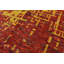 Tapis décoratif en soie de conception unique rouge/jaune 4 pi 9 po x 6 pi 9 po noué à la main