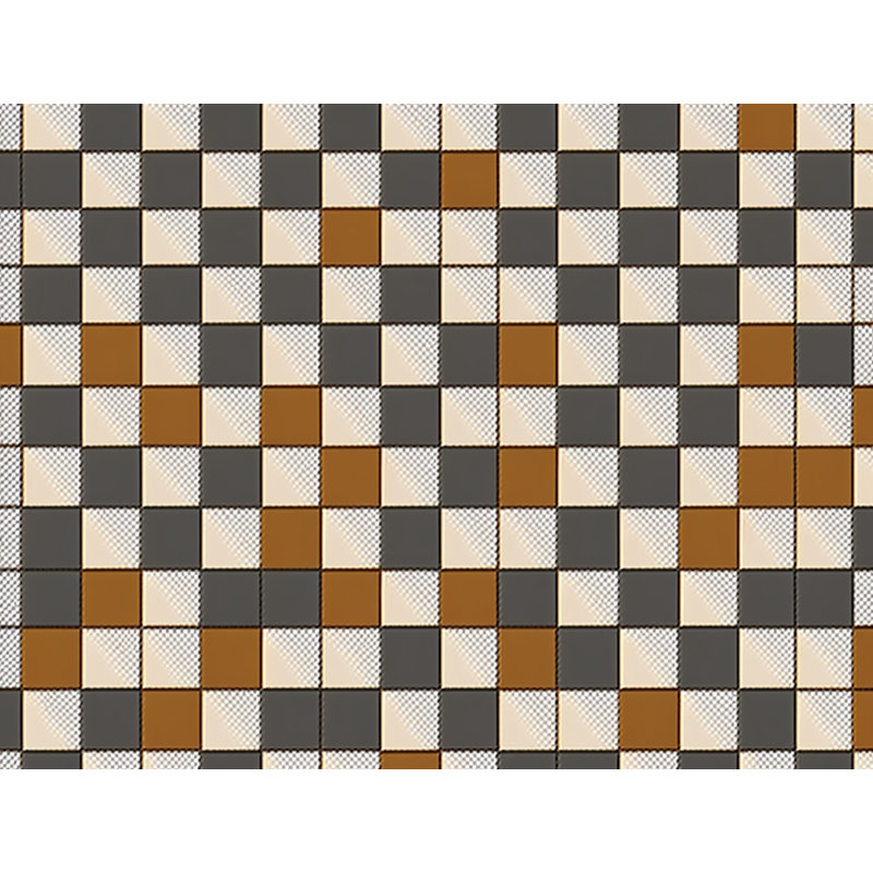 Polyester Comforter, Twin Comforter, Brown/Gray Checkered