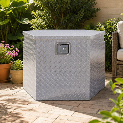 29inch Aluminum tool box,heavy duty truck bed tool box,outdoor trailer pickup storage tool box,RV storage organizer,underbody box w/lock keys,silver, 29x16.5x18.5inch