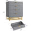 4-Drawer Bedroom Dresser, Large Chest, Gold Metal Handles, Hallway, Entryway-708809826