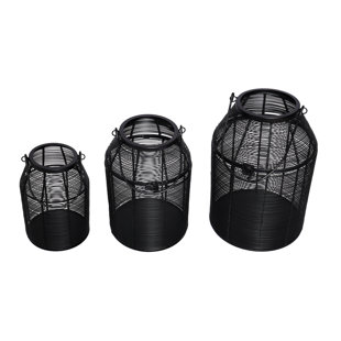 Hampton Bay 22 in. Traditional Black Steel Outdoor Patio Lantern