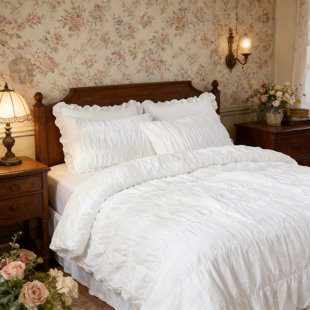 Ensemble de housse de couette ruché 3 pièces Nayoroom Ensemble de literie Boho pour la chambre à coucher