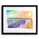 Gorgeous Sunset In Naples Florida On Romantic Pier Print by Martina Bleichner