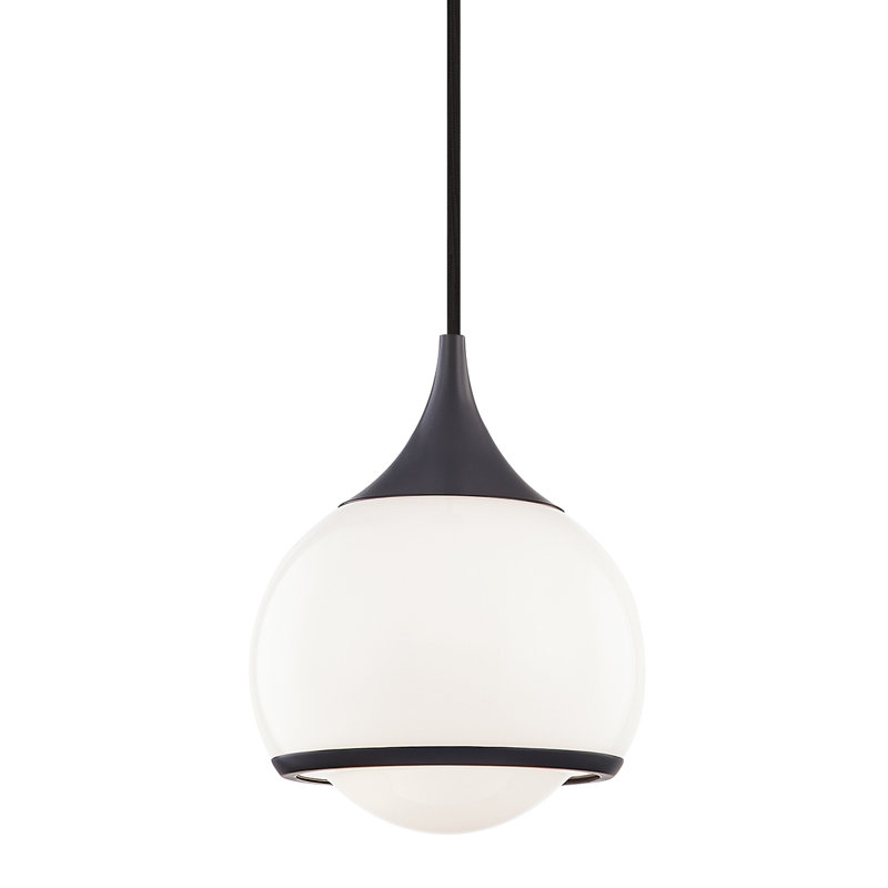 Luminaire suspendu en forme de dôme à 1 lumière Kegan, Bronze vieilli, H 8,25 po x l 6,75 po x P 6,75 po