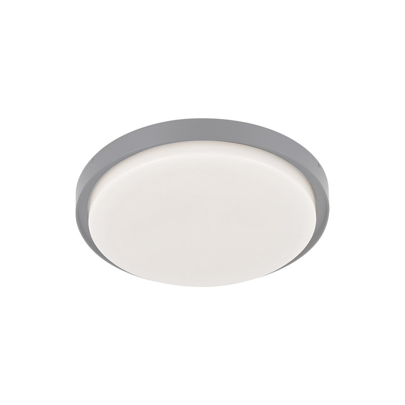 Bailey LED Outdoor Flush Mount, Gray, 1.5" H x 10.75" W x 10.75" D