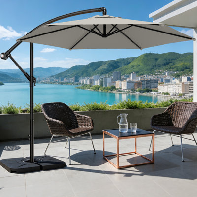 Parasol de patio décalé 10 pieds, porte-à-faux en porte-à-faux, parapluies suspendus
