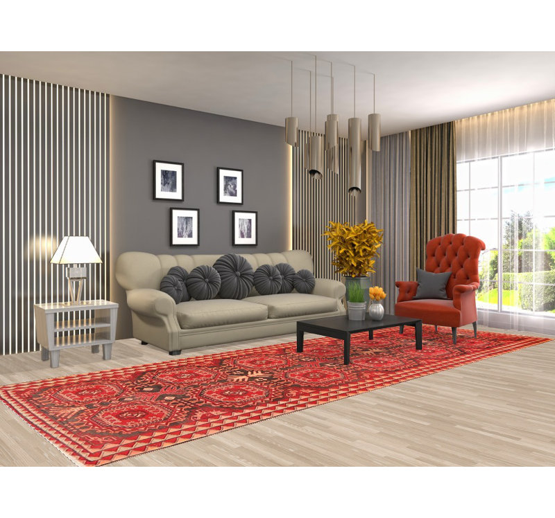 Tapis traditionnel géométrique All-Over 5 x 13