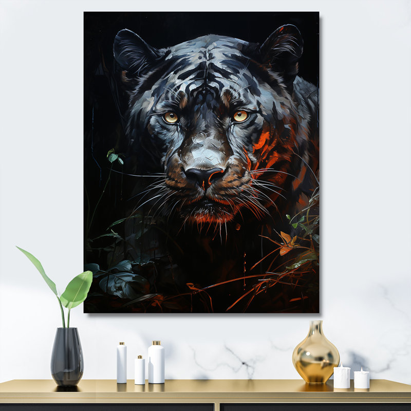 Tranquillité de panthère au clair de lune, Toile tendue, H 40 po x l 30 po x P 1,5 po