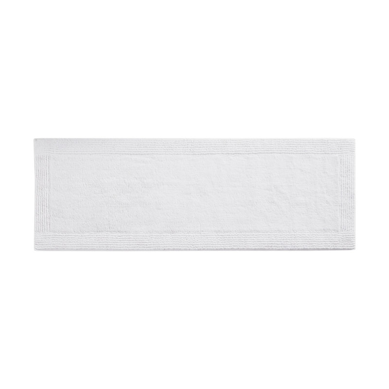 Splendor White 100% Cotton Tufted 3000 GSM Reversible 24x72'' Bath Rug, White, 24" W x 72" L