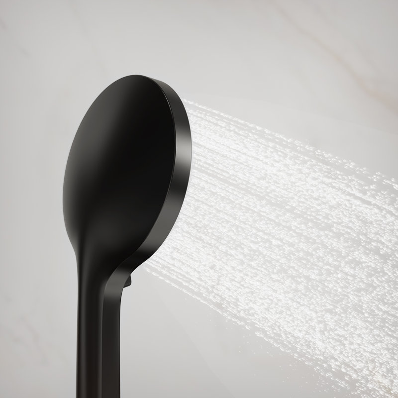 Système de douche thermostatique SlideBar, pomme de douche à pluie 10 "avec douche à main, Noir mat