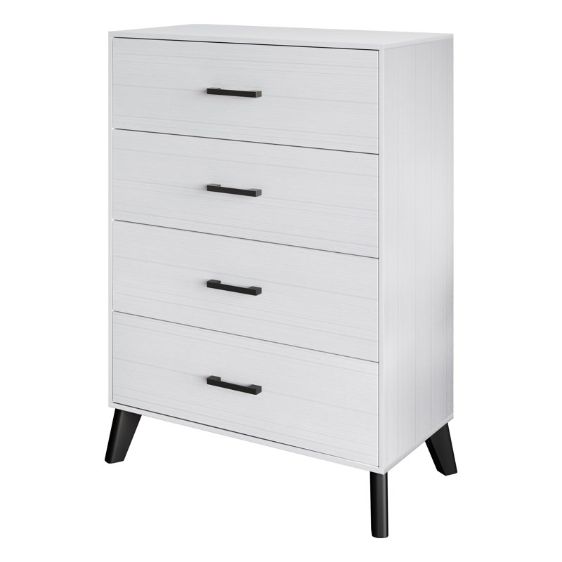 Commode 4 tiroirs Kalonice, Blanc