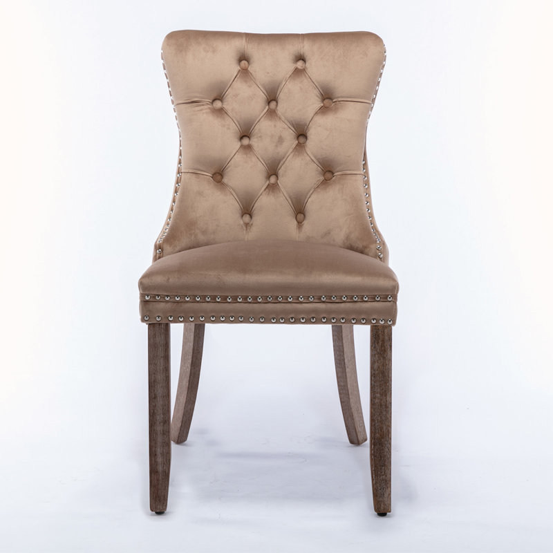 Isalei Velvet Side Chair, Khaki Velvet