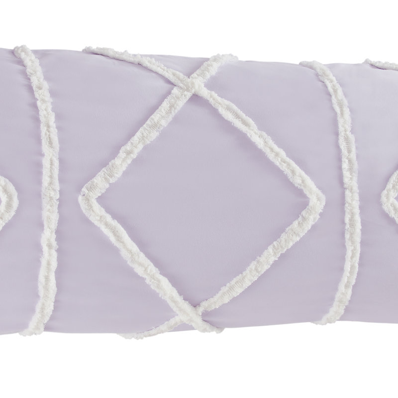 Boho Fringe Body Pillow Case by Sweet Jojo Designs, Lavender/Ivory