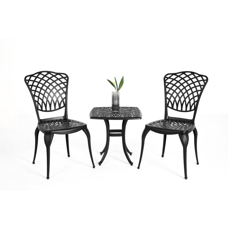Bistro Set 3 Piece Rustproof Cast Aluminum Patio Furniture Sets 2 Chairs And 1 Round Table Outdoor, Garden, Patio, Balcony
