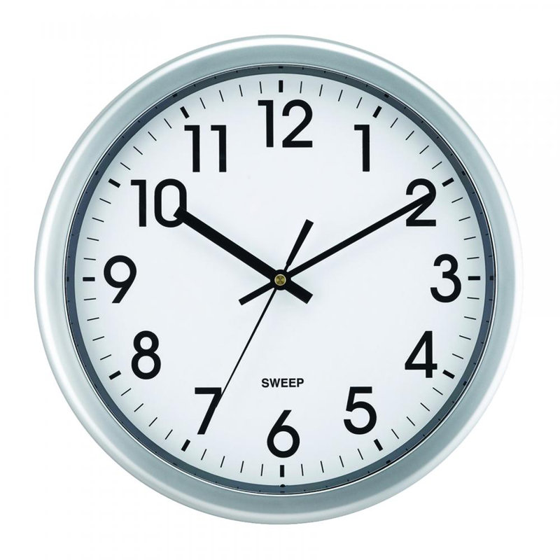 Horloge murale 12" de mouvement silencieux, Blanc