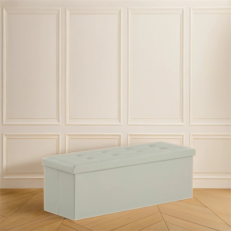 Medwin Upholstered Ottoman, Oak Gray