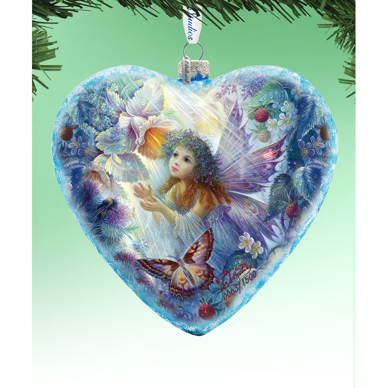 Holiday 5.5'' Handmade Glass Hanging Figurine Ornament
