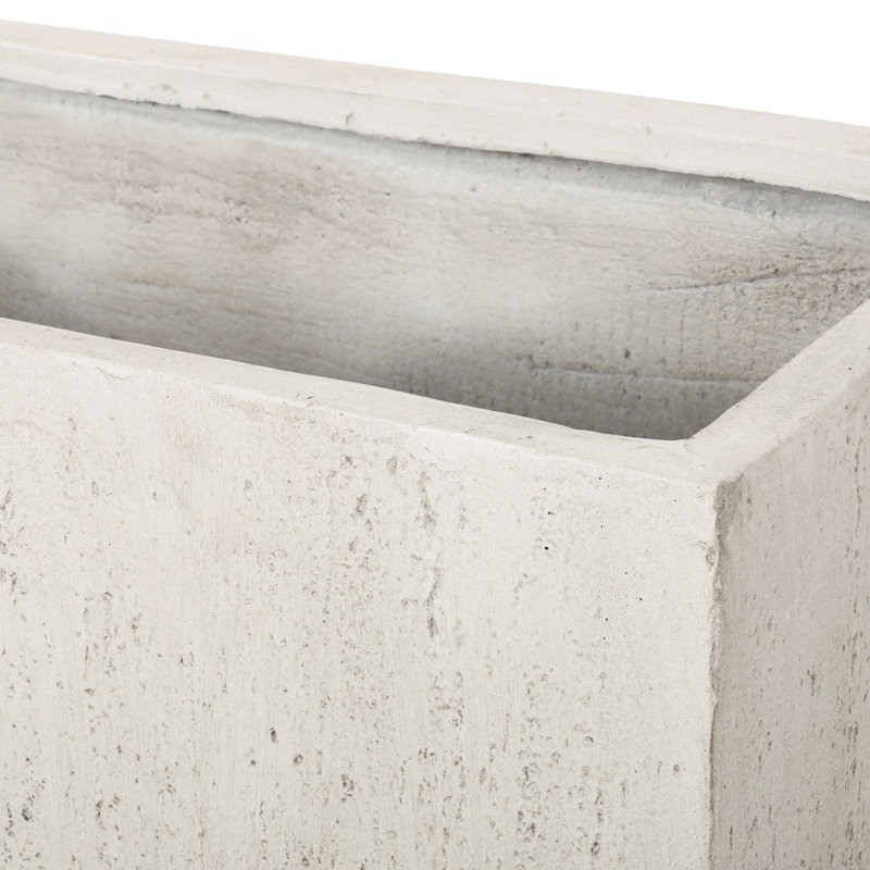 Boîte à fleurs blanche en oxyde de magnésium - l 30,67 po x P 15,88 po x H 16 po en béton léger