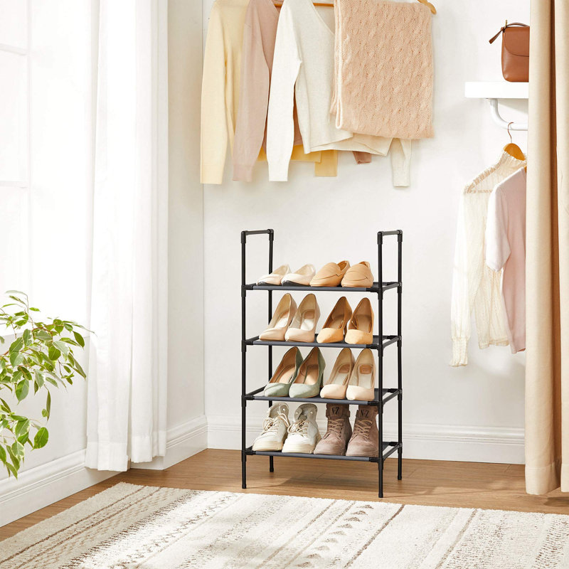 6 Pair Shoe Rack, Black