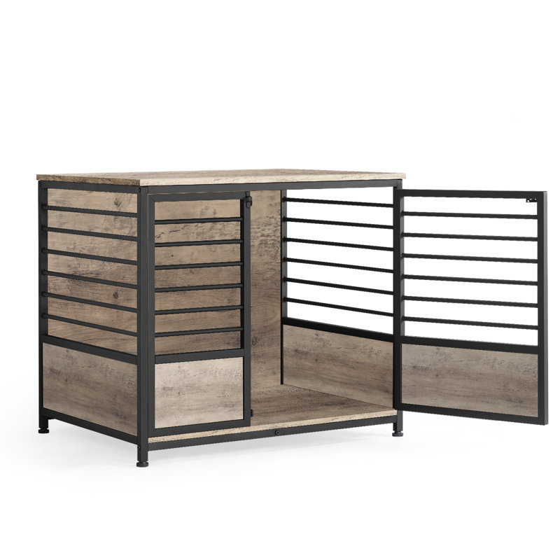 Dog Crate And Side Table, Middle Size,Oak