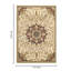 Tapis classique de couleur crème, en polypropylène, de 34,7 lb, avec un tapis à médaillon tendance, de 123 po de long