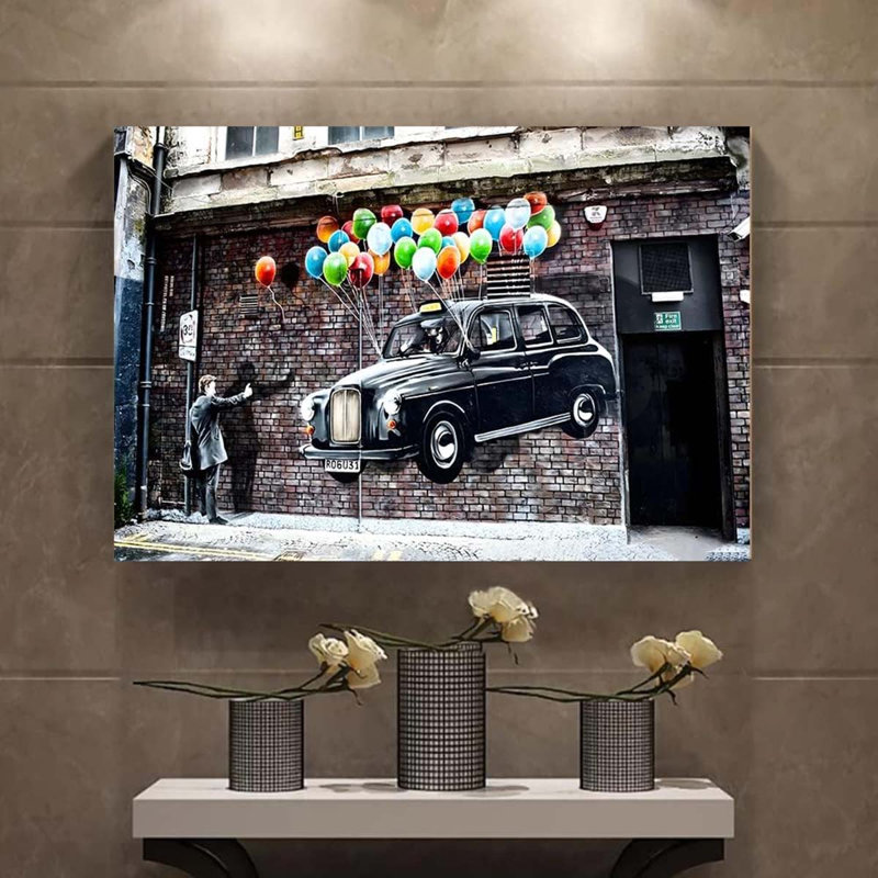 40*30,Banksy Street Graffiti Wall Art Decor Large Abstract Pictures Painting.