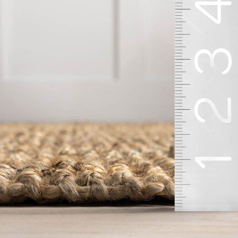 Isalena Handmade Flatweave Farmhouse Jute Area Rug in Natural, Round 6'