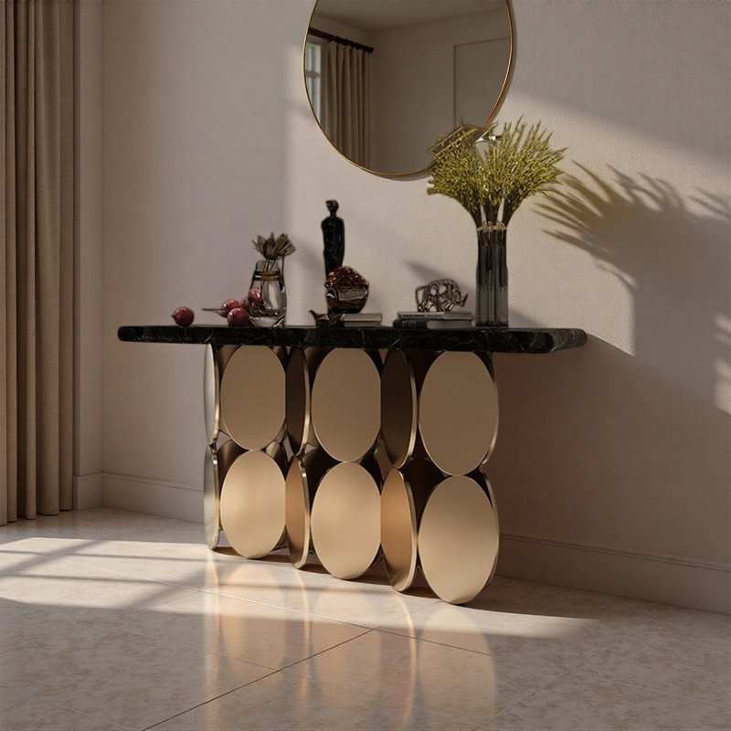 Console moderne en marbre, H 33,46 po x l 47,24 po x P 13,78 po