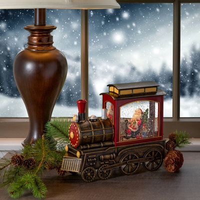 9" Led  Santa Train Water Globe