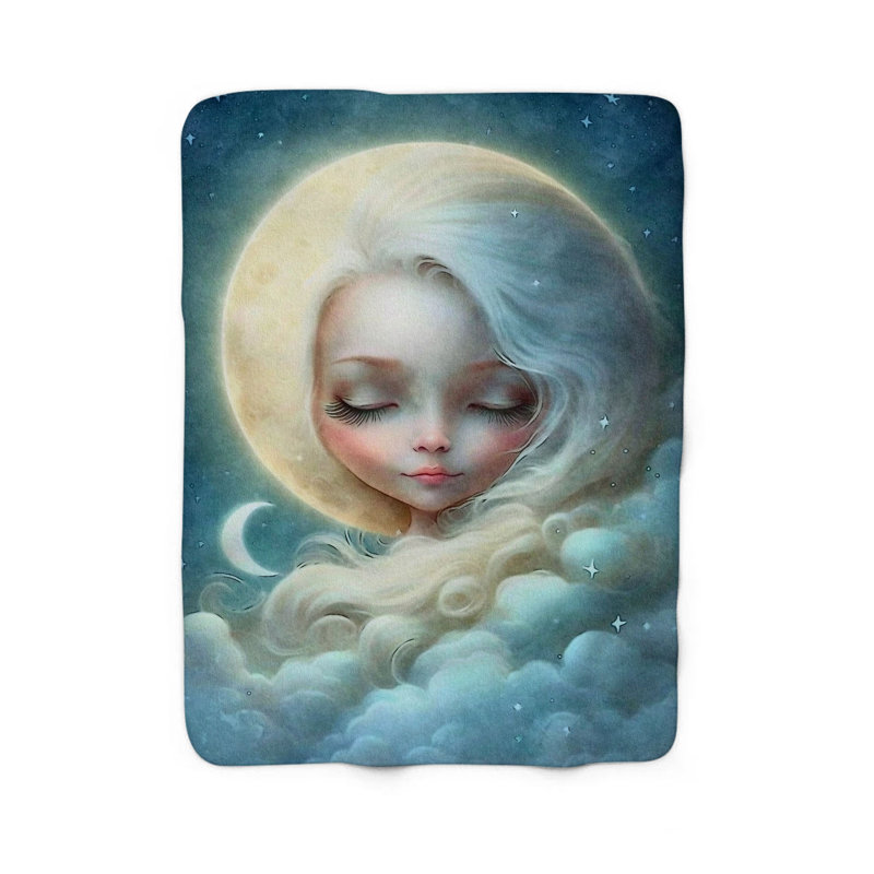 Lunar Whispers - 1 pièce Sherpa Premium, Lit simple