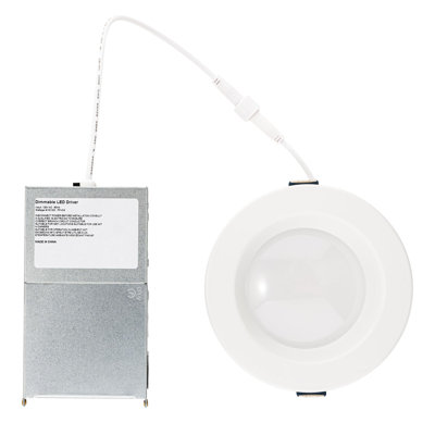 Builder Essential 3in 550 Lumens Round LED Recessed Light and Housing for Remodel or New Construction with Regressed Trim 3-Power Modes 4W-6W-8W, 5-CCT 2700-3000-3500-4000-5000K in White IC-Rated