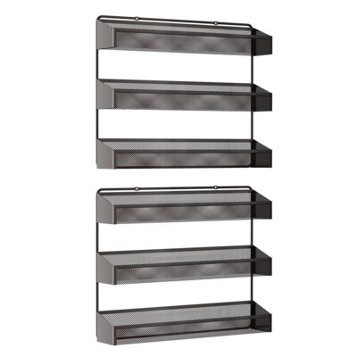 2 Pack Spice Rack Organizer, 3 Tier Counter-Top Stand Or Wall Mounted Storage Rack Hanging Shelf For Kitchen Cabinet, Cupboard, Pantry Door Or Bathroo -  Prep & Savour, 380D21B5A70D452281AFE83B418CBFE7