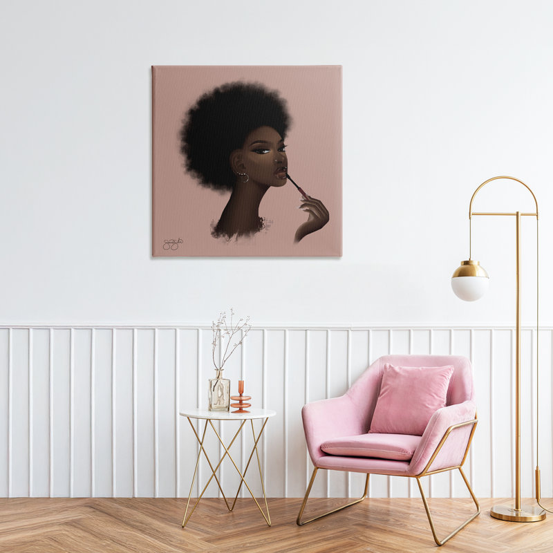 Glam Girl avec toile brillant à lèvres, design par Sierra Siler, H 30 po x l 30 po