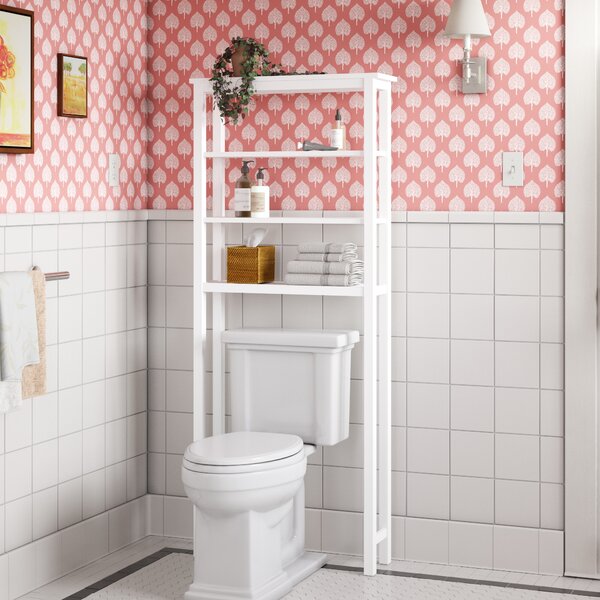 Garlington Solid Wood Free-Standing Over-the-Toilet Storage The Twillery Co. Finish: White