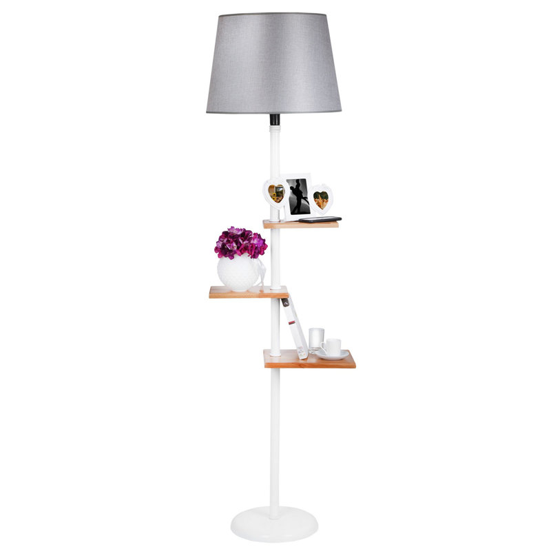 Claire 170cm Tray Table Floor Lamp, Grey, White