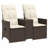 Vidaxl Reclining Garden Sofa Brown-116119958-116119959