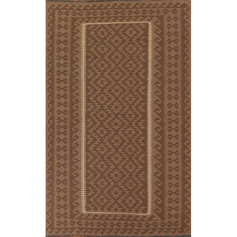 Tapis oriental réversible en laine Kilim 6 x 10