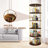 5 Tier Rotating Bookshelf, 360° Display Round Spinning Bookshelf,  Wood & Metal Stackable Spinning Bookshelf Tower, Space Saving Floor Standing Swivel Bookcase For Bedroom, Living Room, Office, Gold-32585875