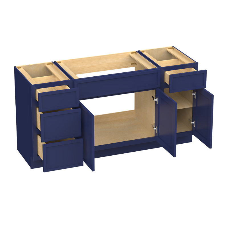 Base de meuble-lavabo simple 60 po seulement, Bleu