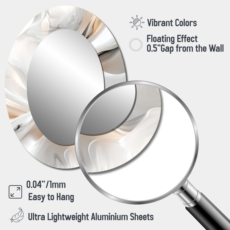 Miroir mural blanc Ripples of Stone III blanc, 40 po x 30 po